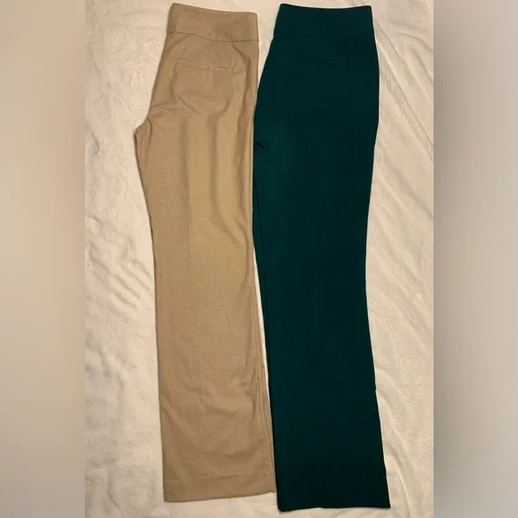 Ann Taylor Factory | Pants & Jumpsuits | Lot Of 2 Ann Taylor Dress Pants  Womens Size 6 Tan And Emerald Green | Poshmark